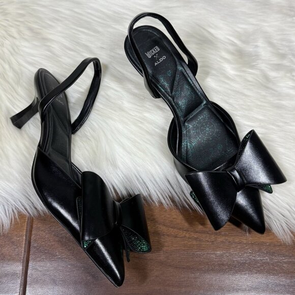 Aldo Wickedly Beautiful Defy Bow Slingback Kitten Heel Pump - Picture 1 of 13